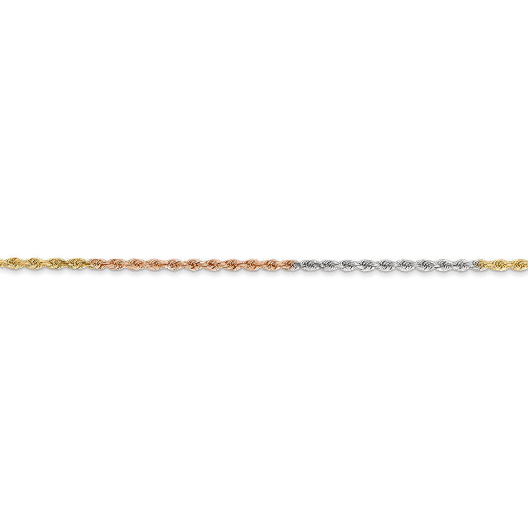 Cadena de cuerda D/C tricolor de 14 k y 1,5 mm