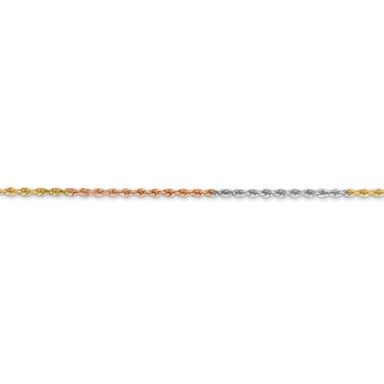 Cadena de cuerda D/C tricolor de 14 k y 1,5 mm