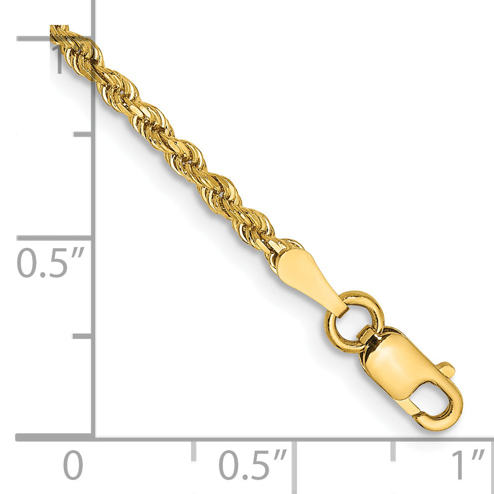 Cuerda D/C de 14k y 2 mm con cadena con cierre de langosta