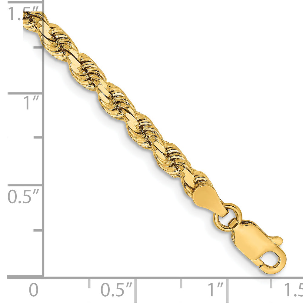 Cadena de cuerda con corte de diamante de 14 quilates y 3,75 mm