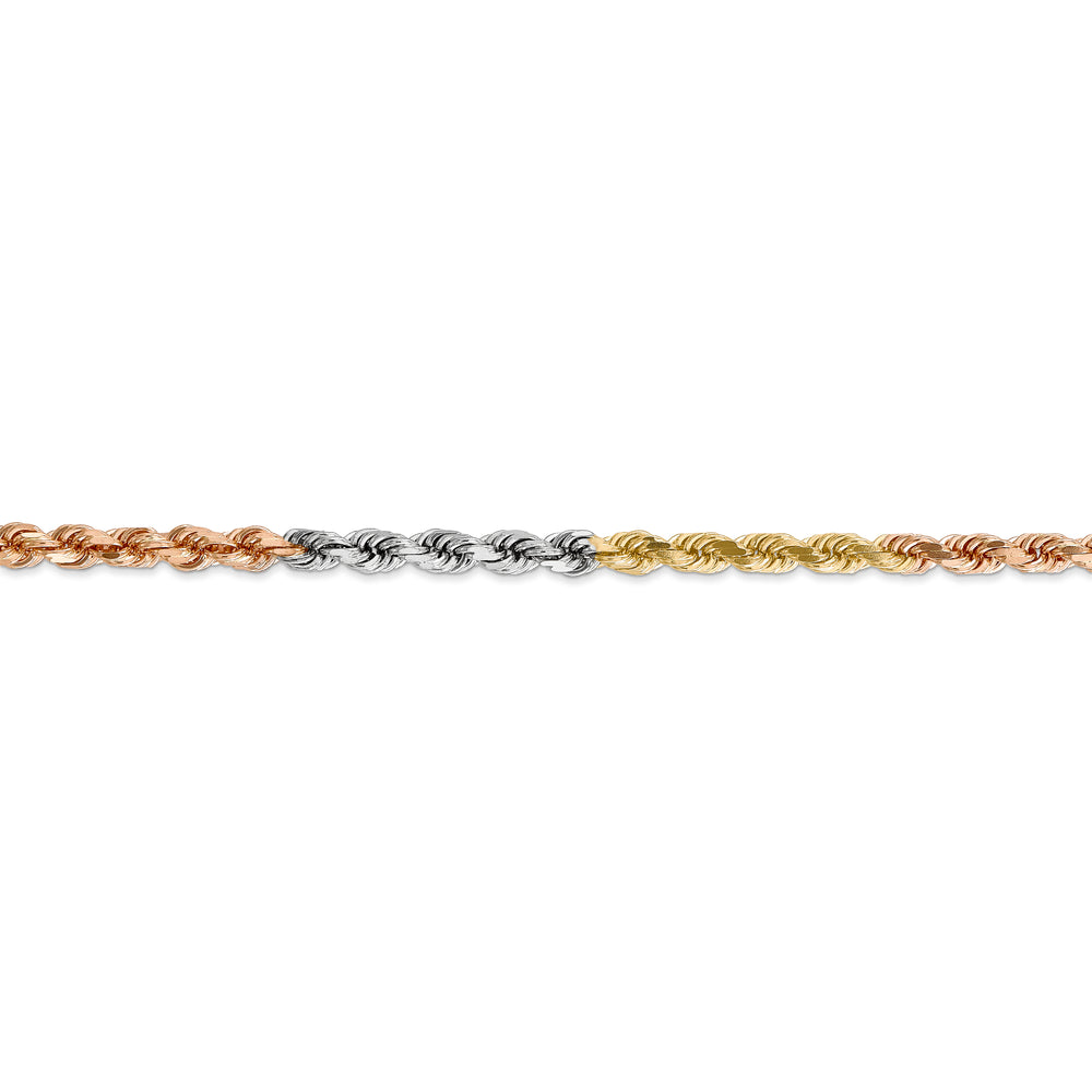 Cadena de cuerda D/C tricolor de 14 k y 4 mm