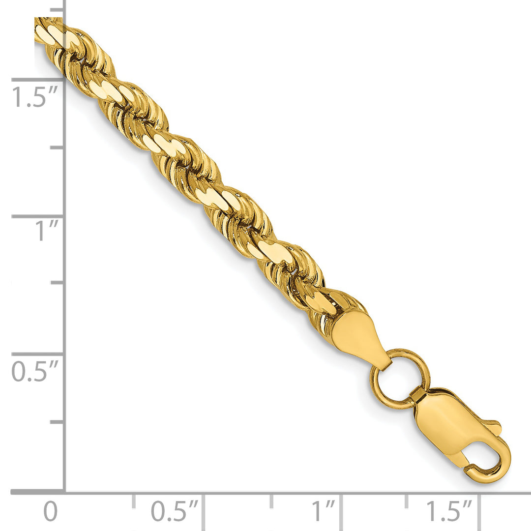 Cuerda D/C de 14k y 4,5 mm con cadena con cierre de langosta