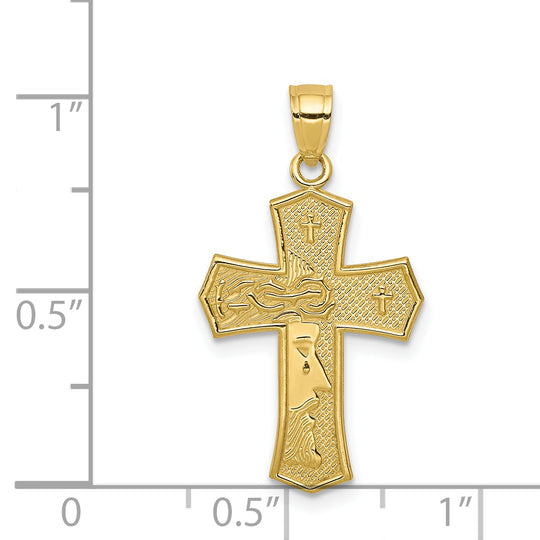 Cruz de la Pasión de 10 quilates con colgante reversible de Jesús