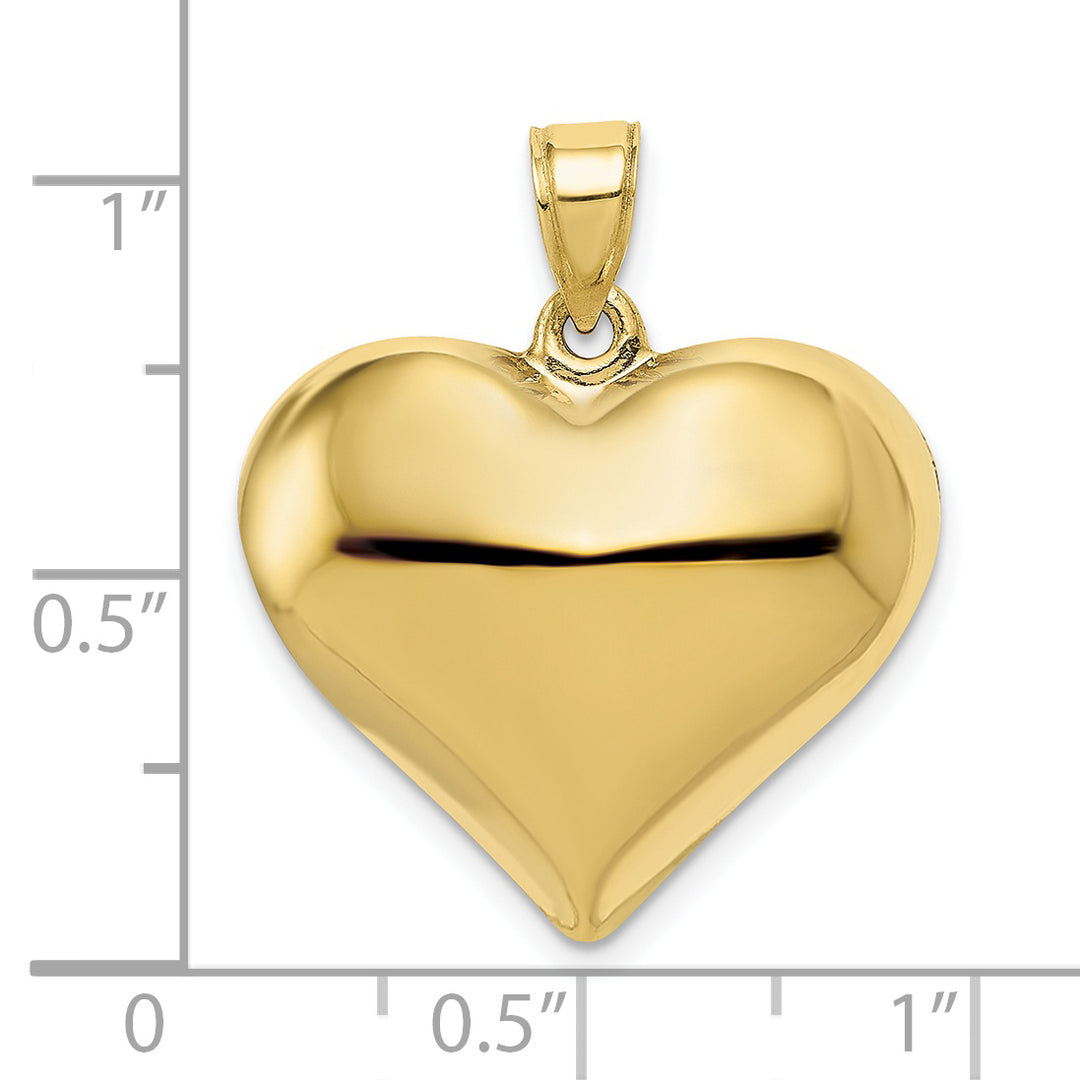 Dije Corazón 3D Pulido en Oro Amarillo de 10k