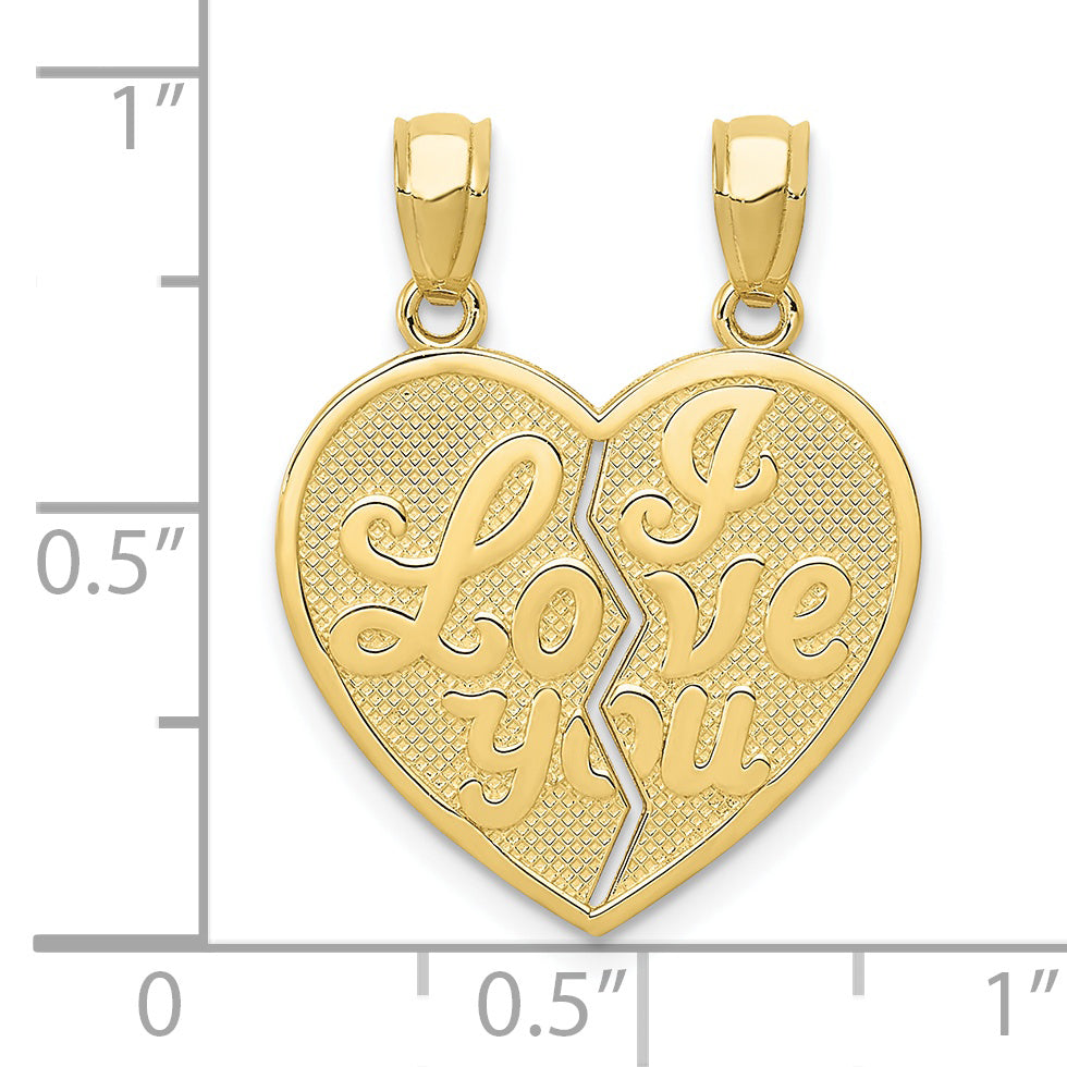 Colgante Reversible Corazón "Te Amo" con Pieza Separada 10K