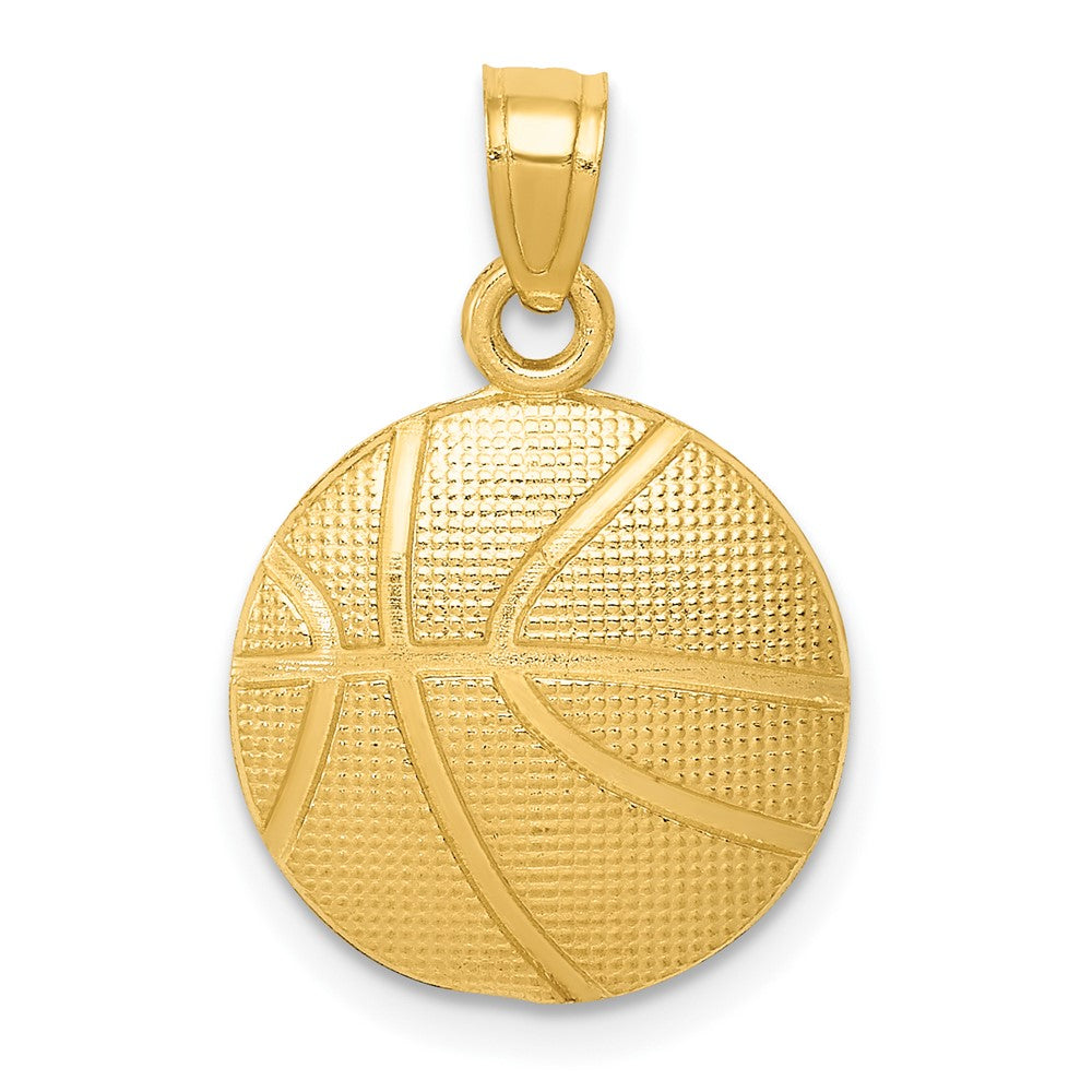 Colgante de Balón de Baloncesto en Oro Amarillo de 10K