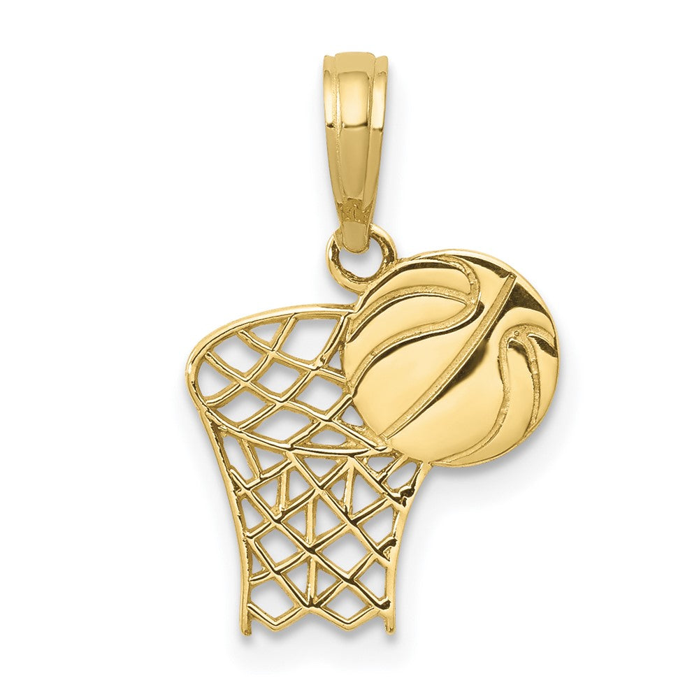 Colgante de Aro de Baloncesto y Pelota en Oro Amarillo de 10K