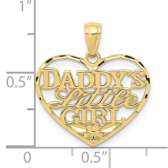 Dije Corazón DADDY'S LITTLE GIRL en Oro Amarillo de 10k