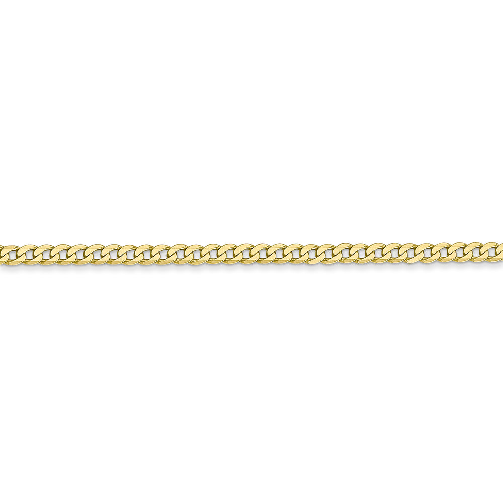 Cadena Curb de 2.2mm Beveled en Oro Amarillo de 10k