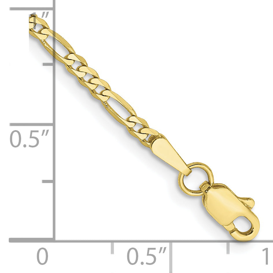 Cadena Figaro plana de 10k y 2,2 mm