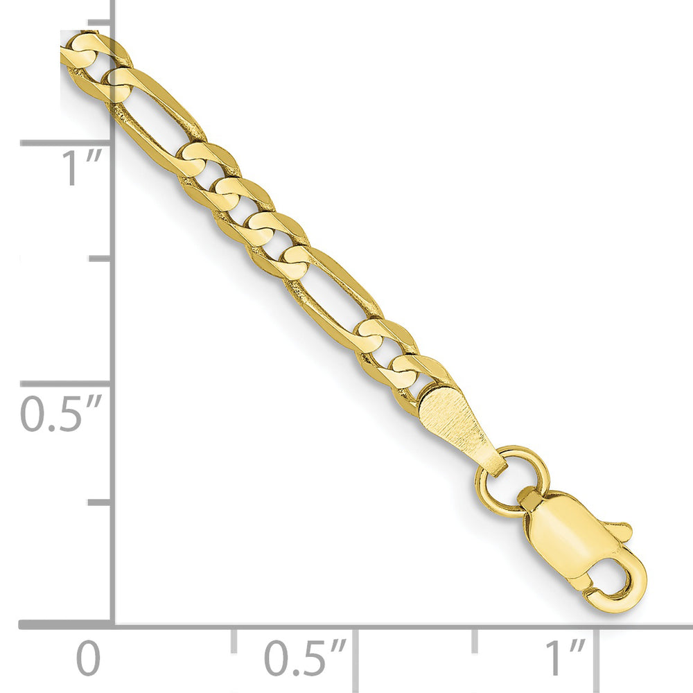 Cadena Figaro plana de 10 quilates y 3 mm