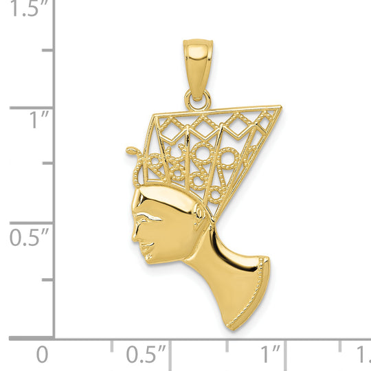 Dije Nefertiti en Oro Amarillo de 10K