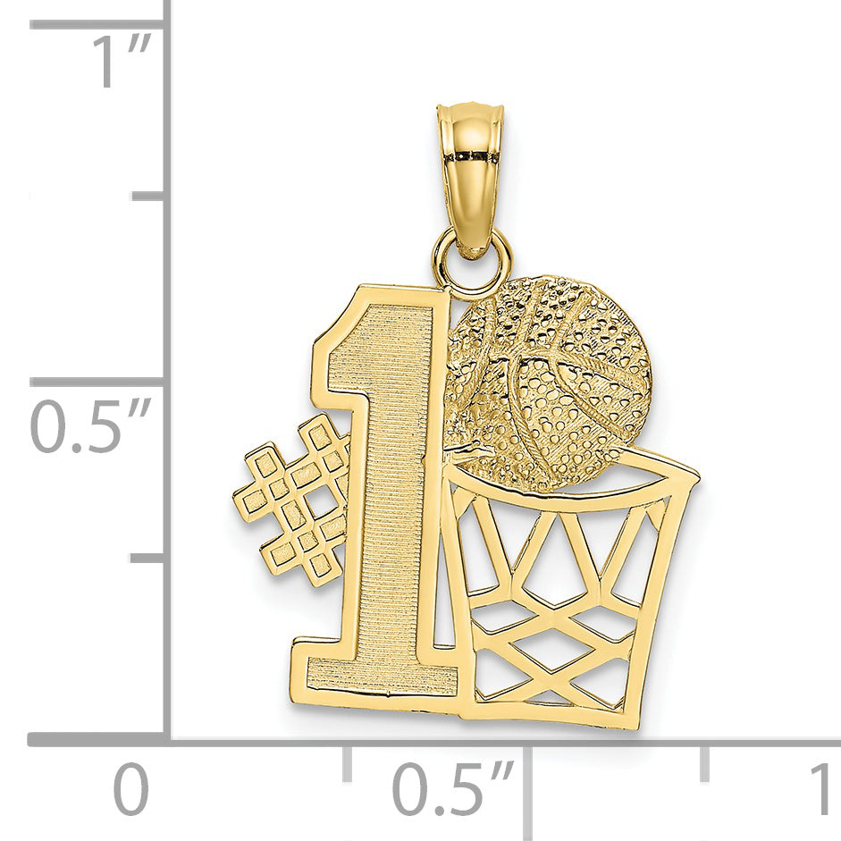 Dije de Baloncesto #1 en Oro Amarillo de 10k