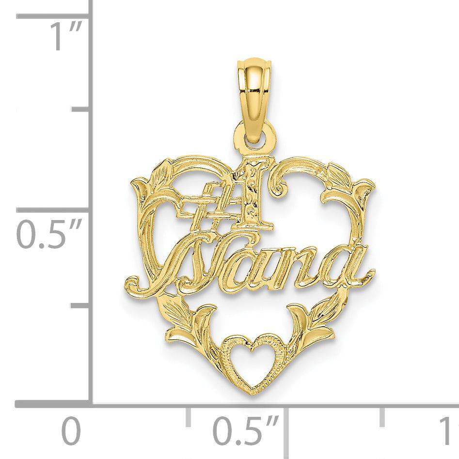 Dije en forma de corazòn, oro de 10k "MAMA"