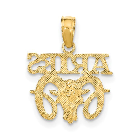 Dije de Aries en Oro Amarillo de 14k