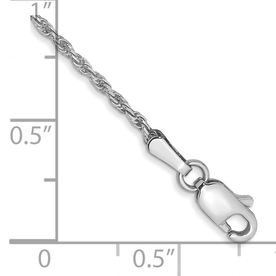 Cadena de cuerda hecha a máquina D/C de 1,3 mm de oro blanco de 10 k