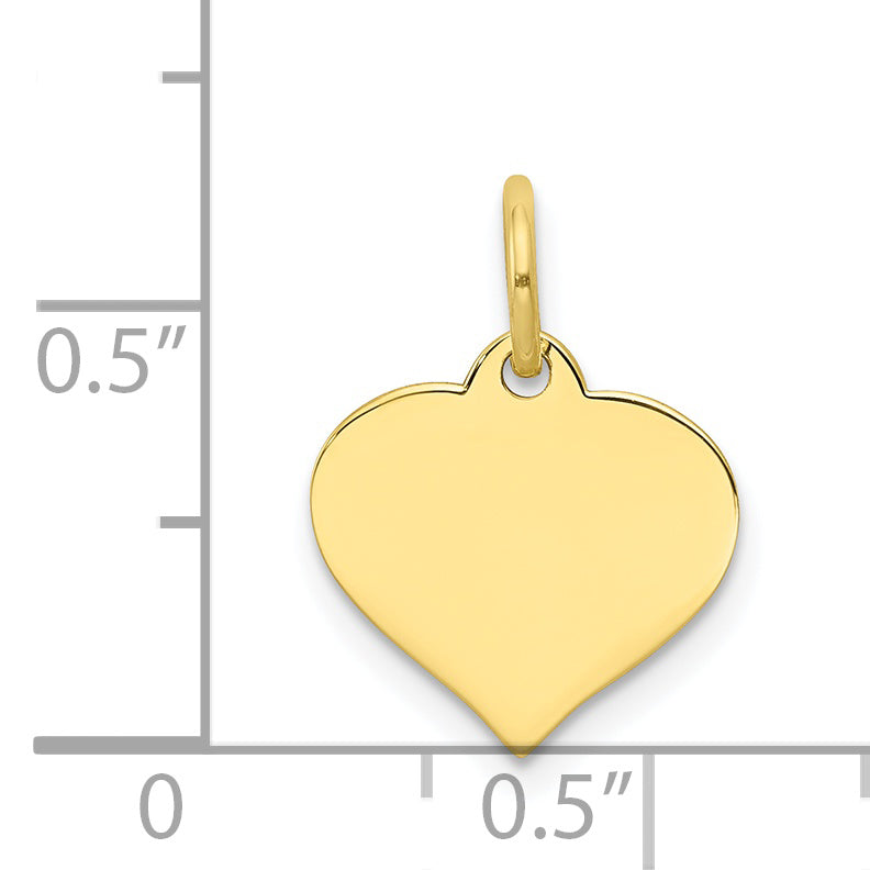 Dije de disco de corazón de calibre .013 de 10 k