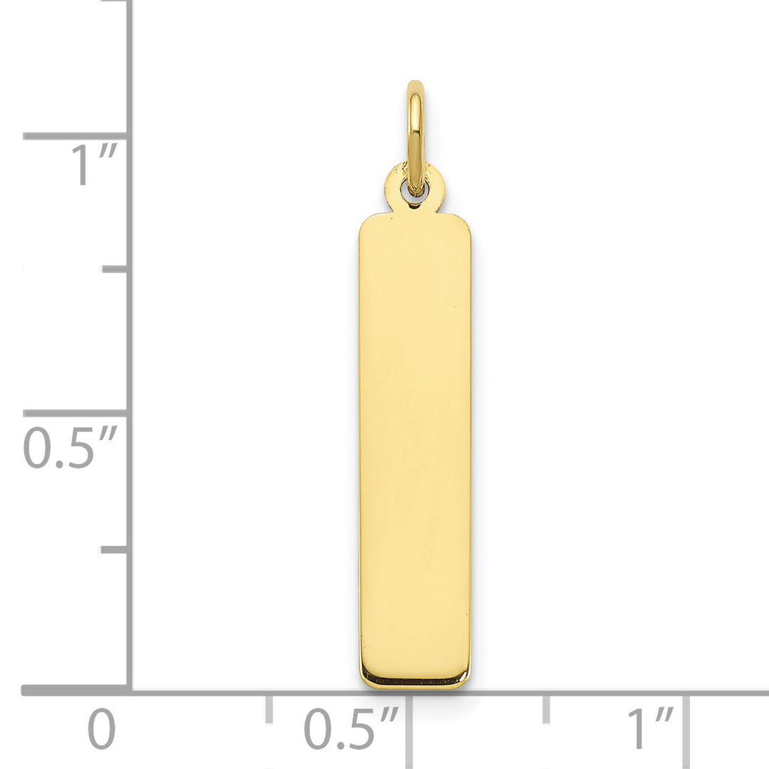 Dije de barra en blanco mediano de oro amarillo de 10 k