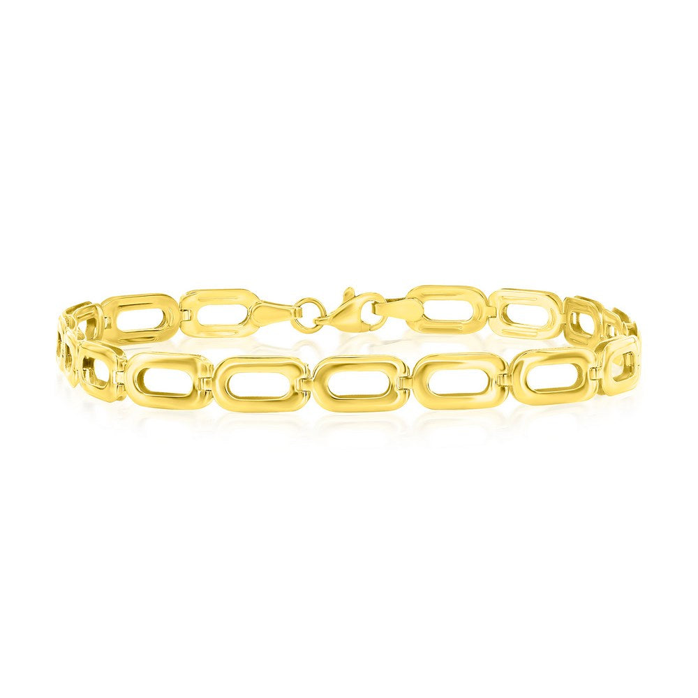 Brazalete con clip de 5,5 mm, oro amarillo de 14 quilates