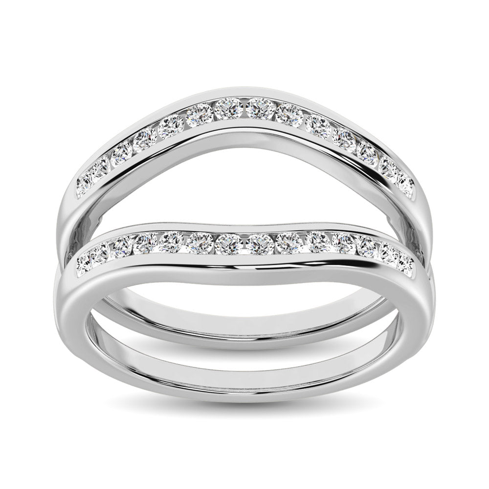 Diamante 1/2 Ct.Tw. Anillo protector en oro blanco de 10 quilates