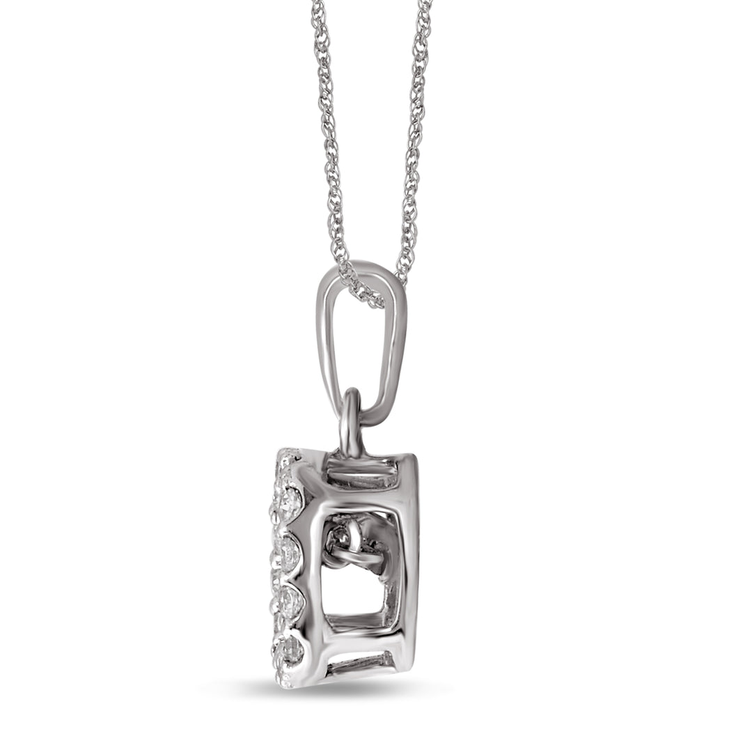 Plata de ley de 1/8 qt.Tw. Colgante de moda de diamantes en movimiento