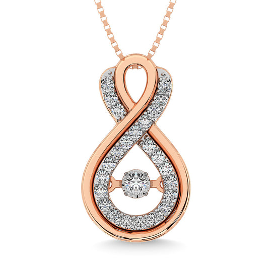 Diamante 1/5 Ct.Tw. Colgante infinito en oro rosa de 10 quilates