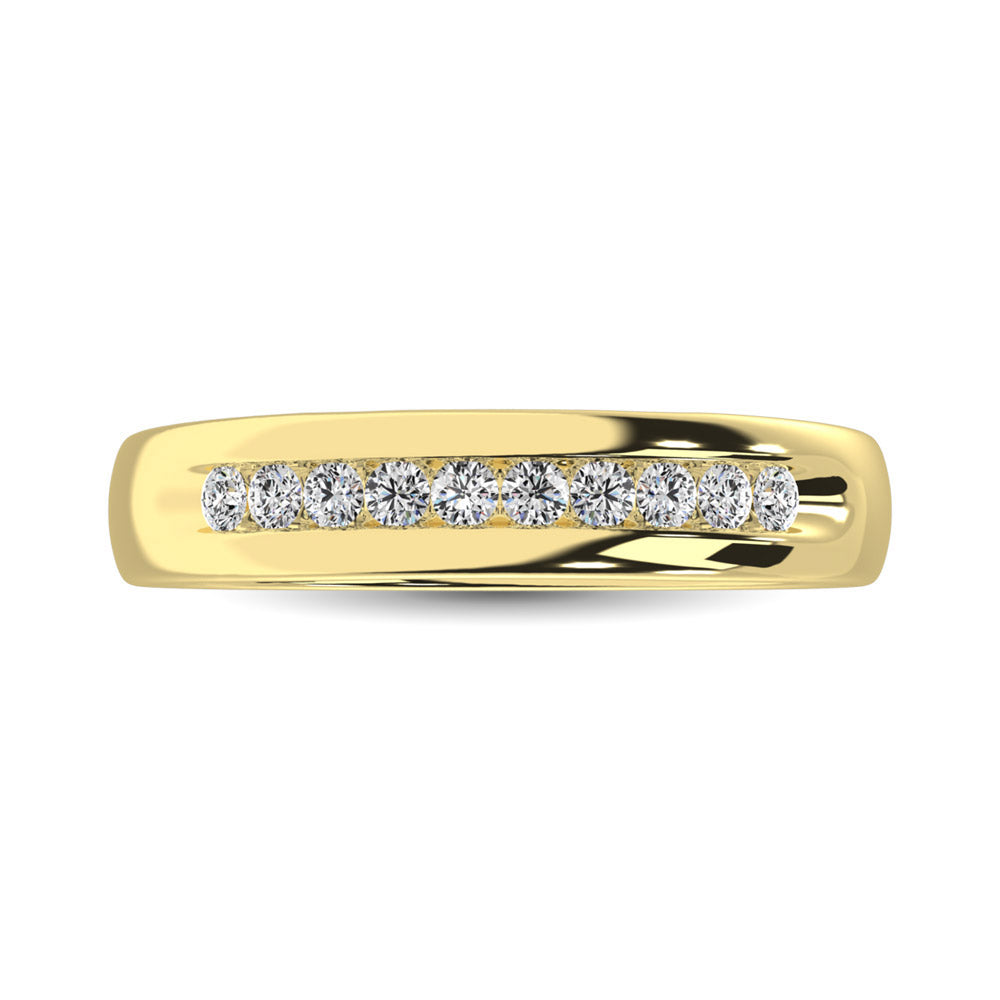 Diamante de oro amarillo de 14 quilates de 1/4 qt. total Banda de máquina para hombres