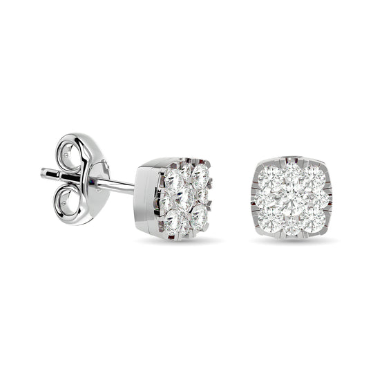 Diamante 3/8 Ct.Tw. Aretes de moda en oro blanco de 14 k