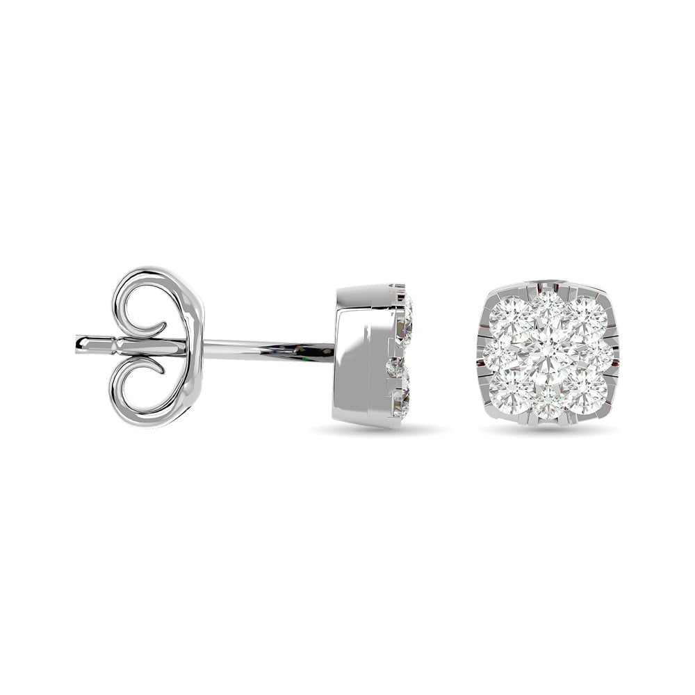 Diamante 3/8 Ct.Tw. Aretes de moda en oro blanco de 14 k