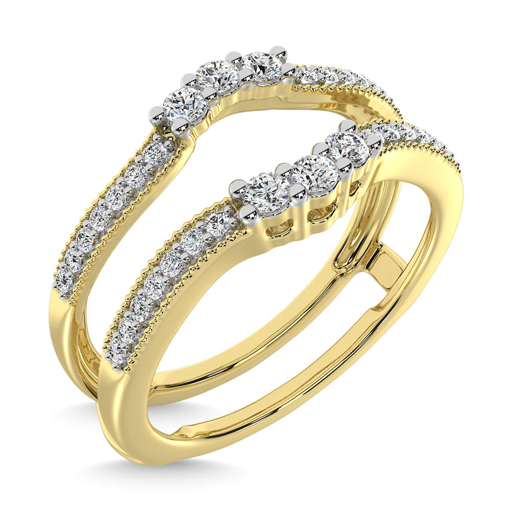 Diamante 1/4 Ct.Tw. Anillo protector en oro amarillo de 10 quilates