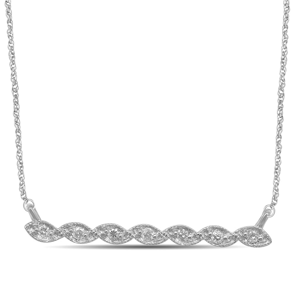 Collar de moda con diamantes de 1/20 quilates en oro blanco de 10 quilates