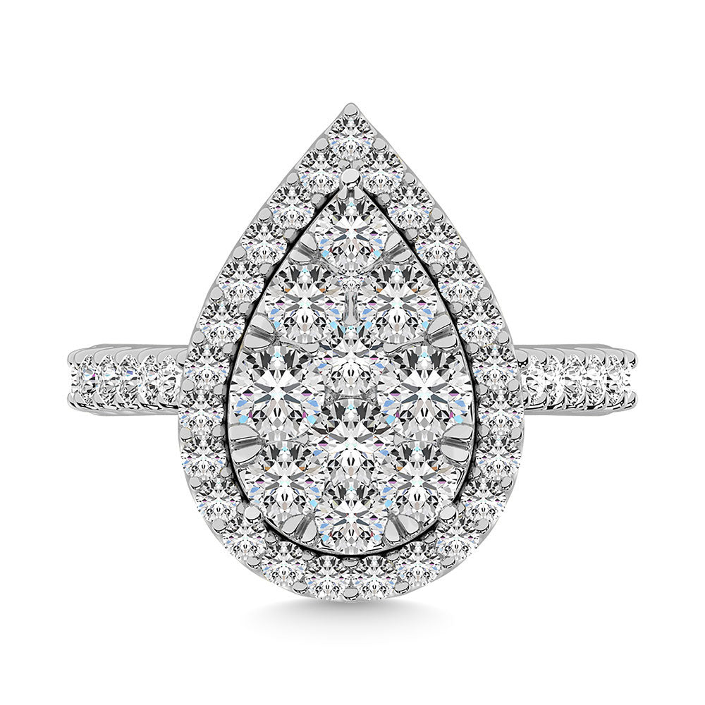 Anillo de moda con diamantes de 3/4 quilates en oro blanco de 14 quilates
