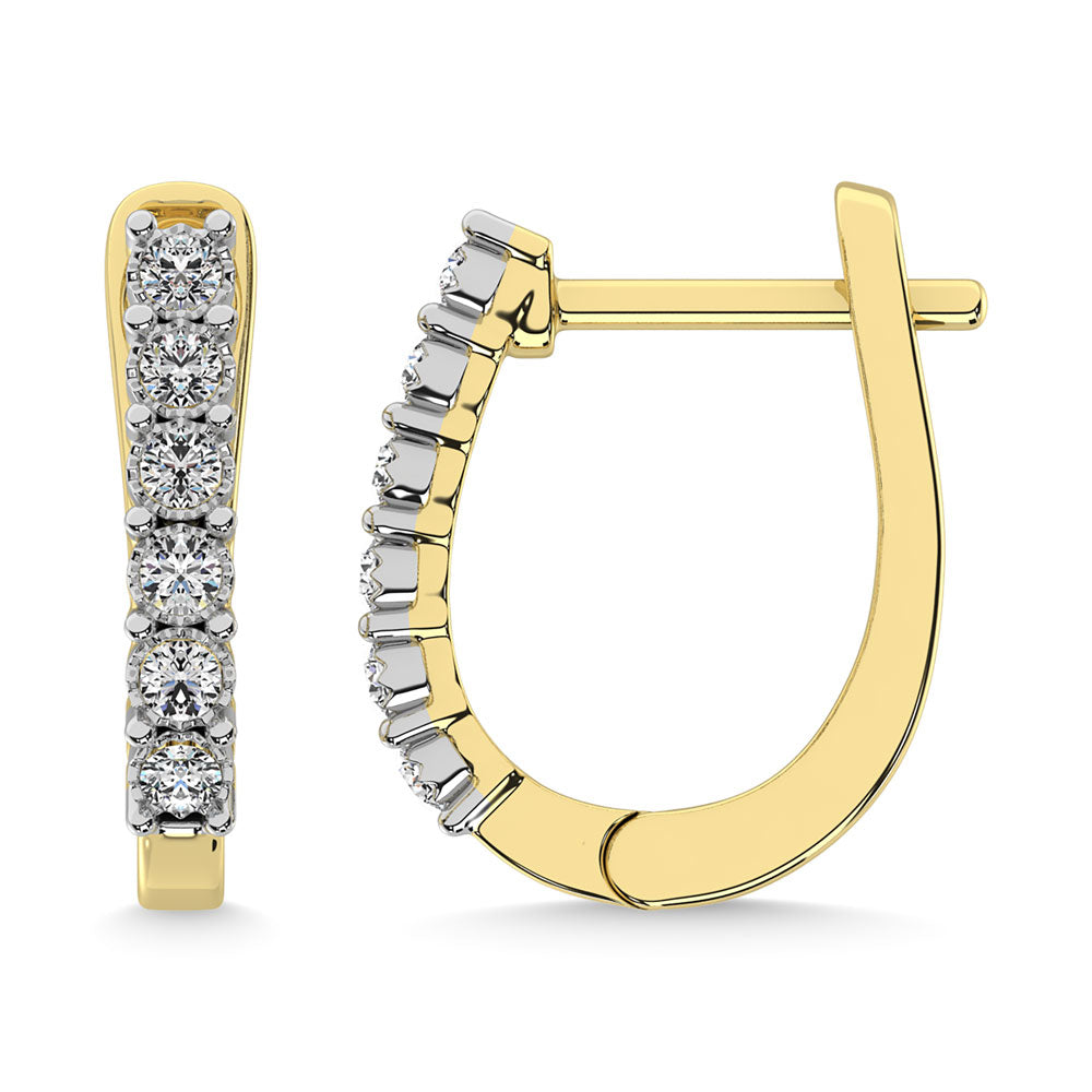 Diamante 1/5 Ct.Tw. Aretes de aro en oro amarillo de 10 quilates