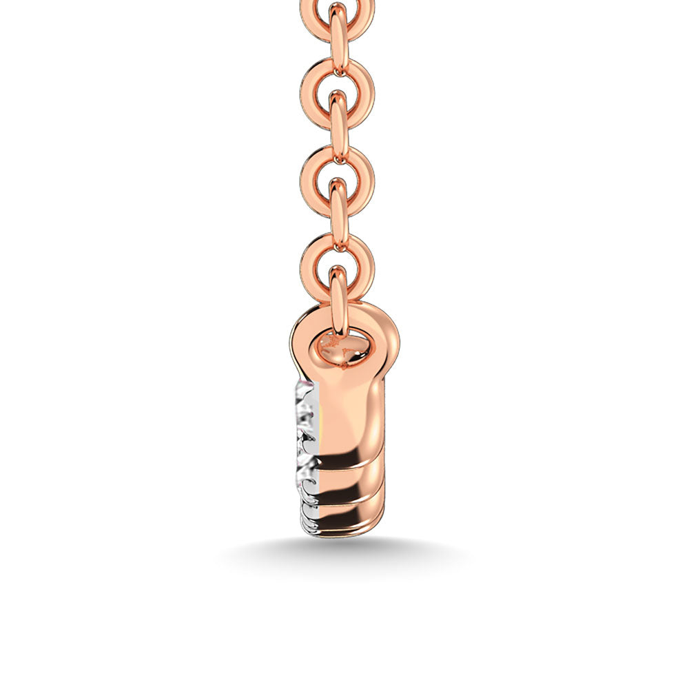 Diamante 1/10 Ct.Tw. Collar de moda en oro rosa de 10 quilates