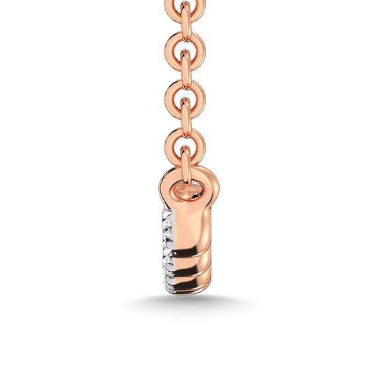 Diamante 1/10 Ct.Tw. Collar de moda en oro rosa de 10 quilates