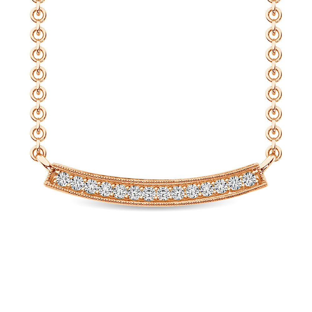 Diamante 1/10 Ct.Tw. Collar de moda en oro rosa de 10 quilates