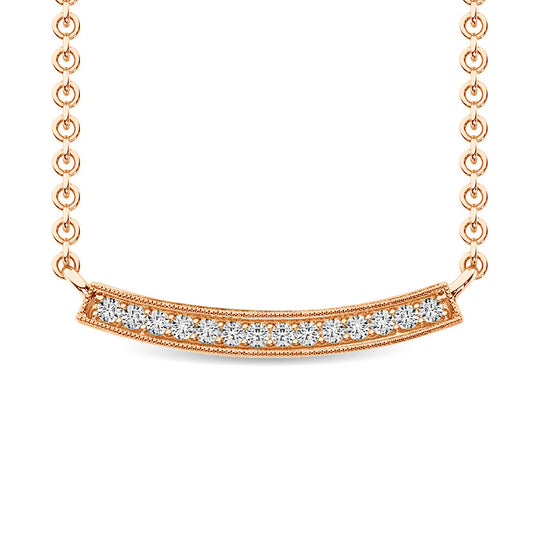 Diamante 1/10 Ct.Tw. Collar de moda en oro rosa de 10 quilates