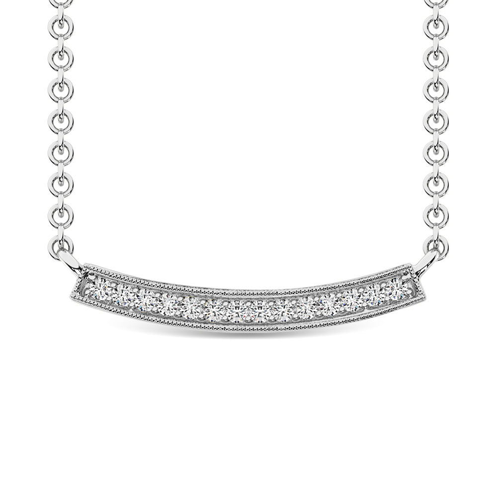 Diamante 1/10 Ct.Tw. Collar de moda en oro blanco de 10 quilates