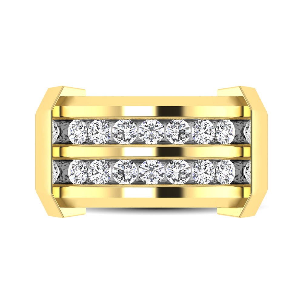 Alianza de boda para hombre con diamantes de talla redonda de 1/2 quilates en oro amarillo de 10 quilates