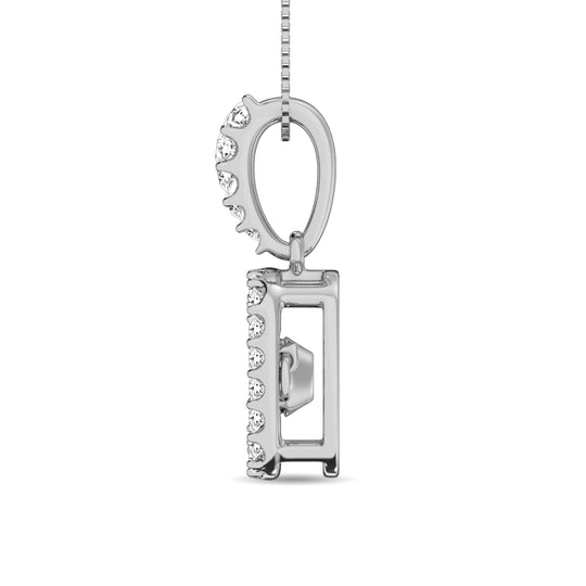 Diamante de 2 qt.Tw. Colgante brillante en plata blanca de 14 quilates