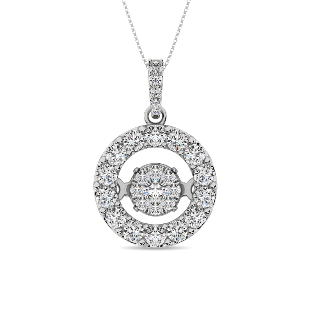 Diamante de 1 qt.Tw. Colgante brillante en oro blanco de 14 k