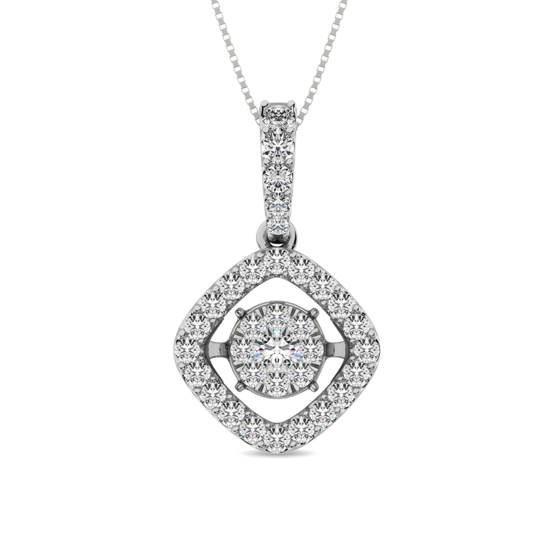 Diamante de 1 qt.Tw. Colgante brillante en oro blanco de 14 k