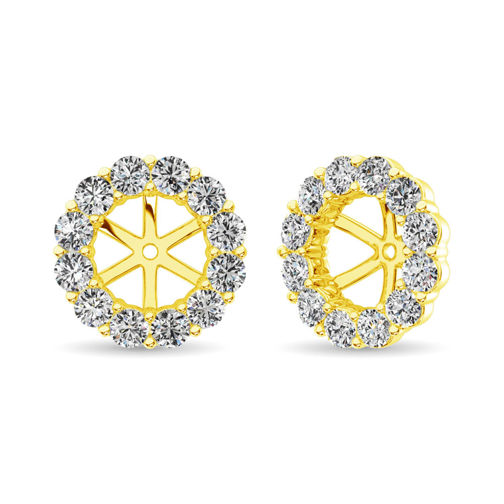 Diamante de oro amarillo de 14 quilates de 2/5 quilates total. Pendientes Chaqueta