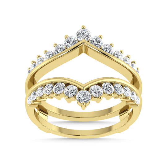 Diamante 1/4 Ct.Tw. Anillo protector en oro amarillo de 10 quilates