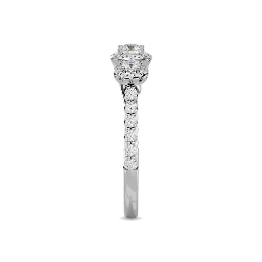 Diamante de 1 qt.Tw. Anillo nupcial en oro blanco de 14 k