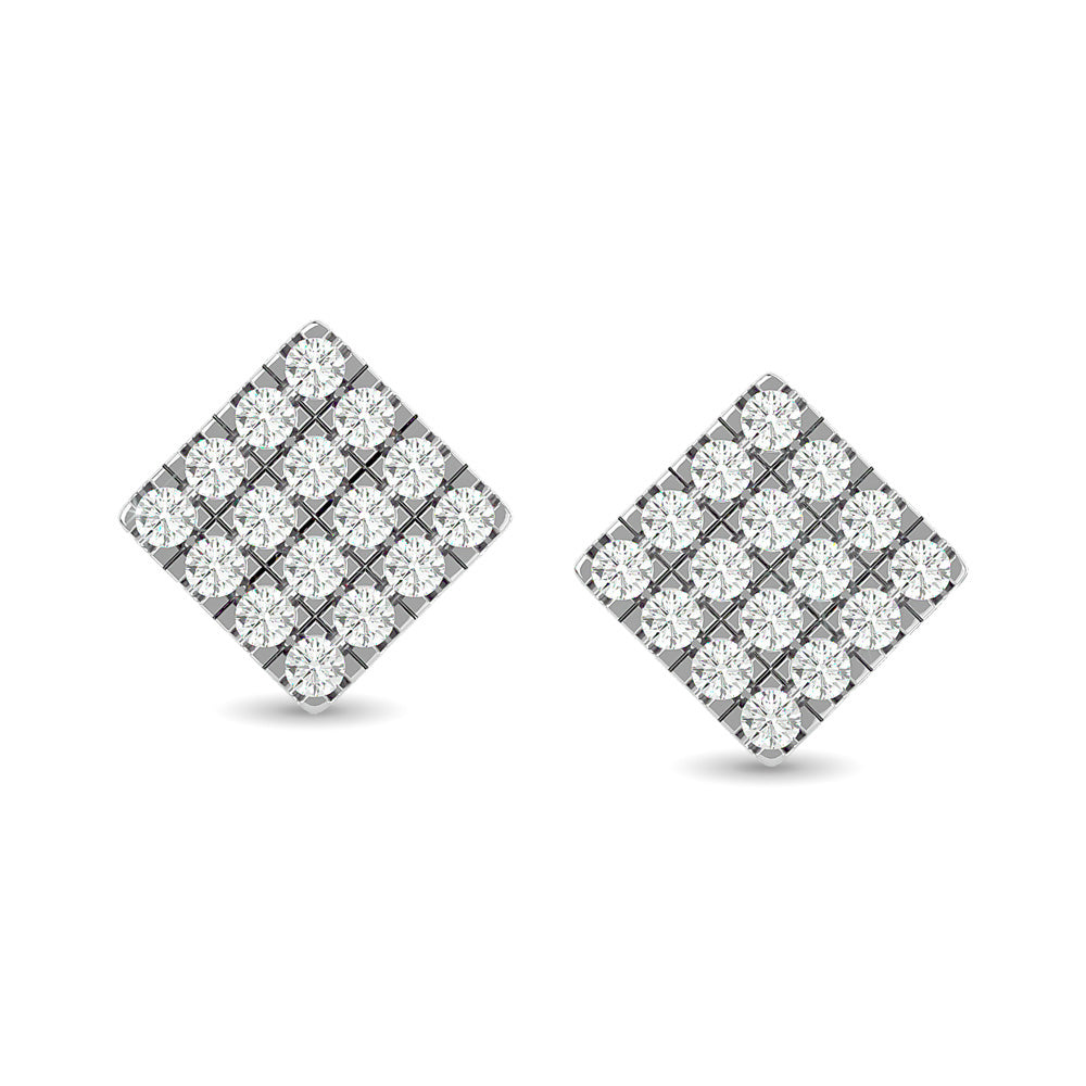 Aretes de Moda con Diamantes de 1/3 qt en Oro Blanco de 10k