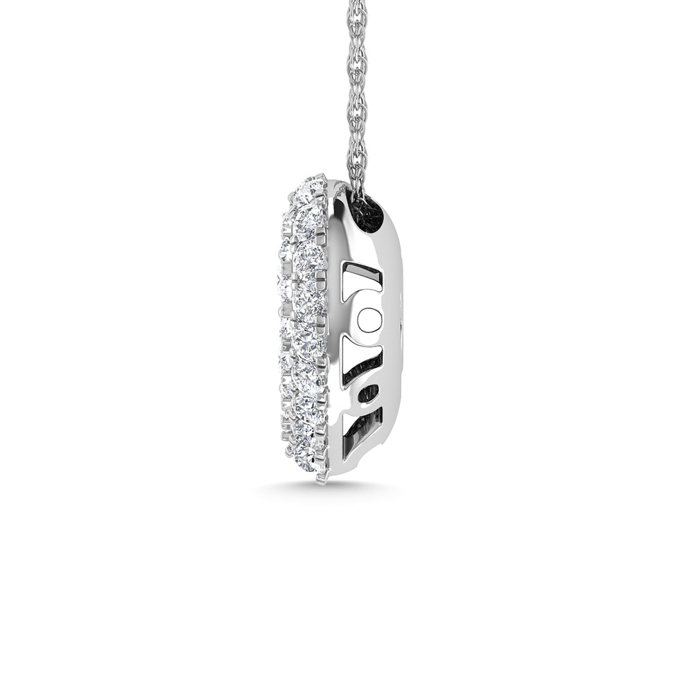 Diamante 1/2 Ct.Tw. Colgante de moda en racimo en oro blanco de 14 k