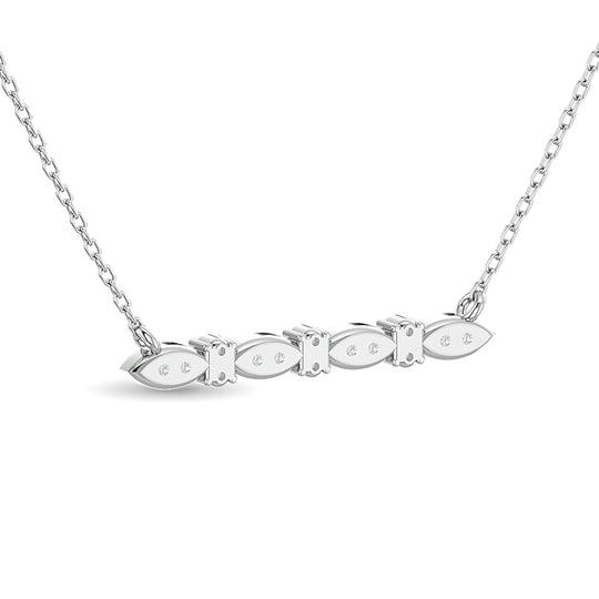 COLLAR DE ORO BLANCO DE 10 KT CON DIAMANTE TW DE 1/8 QUILATES