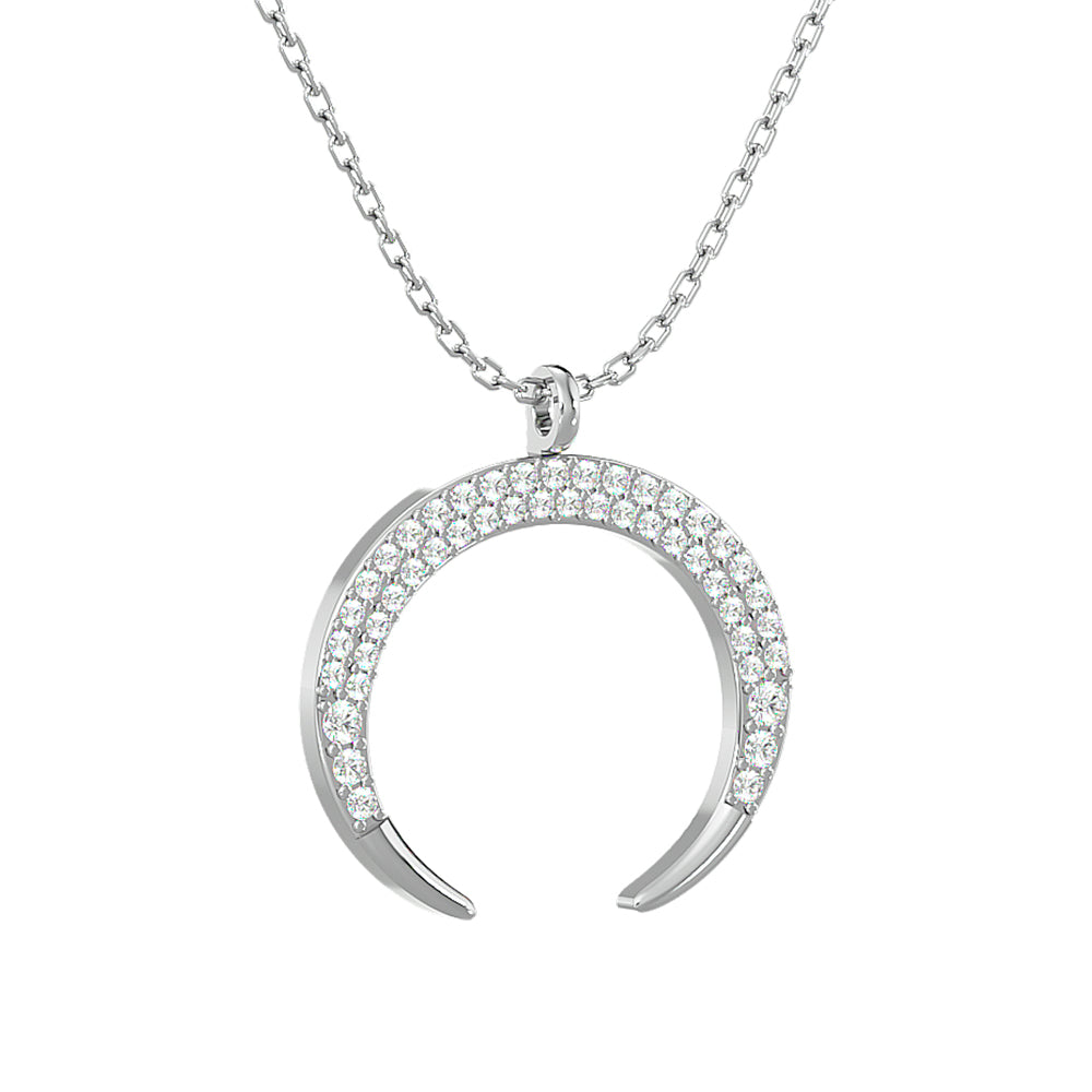 COLGANTE DE ORO BLANCO DE 10 KT CON DIAMANTE TW DE 1/4 QUILATES