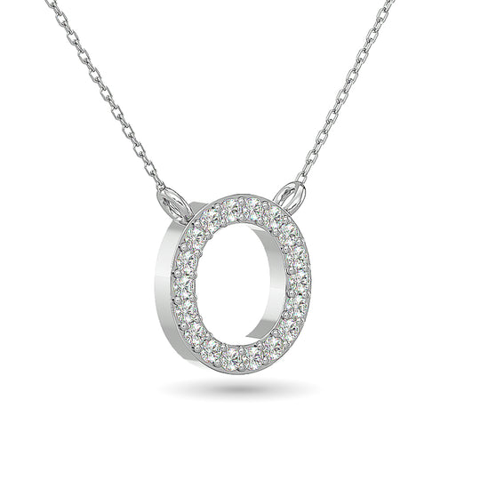 COLGANTE DE ORO BLANCO DE 10 KT CON DIAMANTE TW DE 1/12 QUILATES